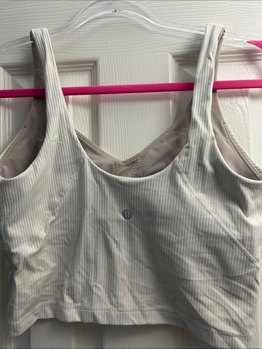 lululemon athletica Ribbed Cream/Light Beige Sports Bra